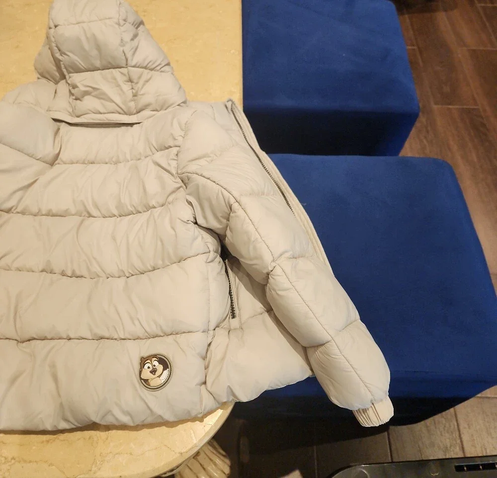 SAVE THE DUCK Kids Light Gray Puffer Jacket with Hood